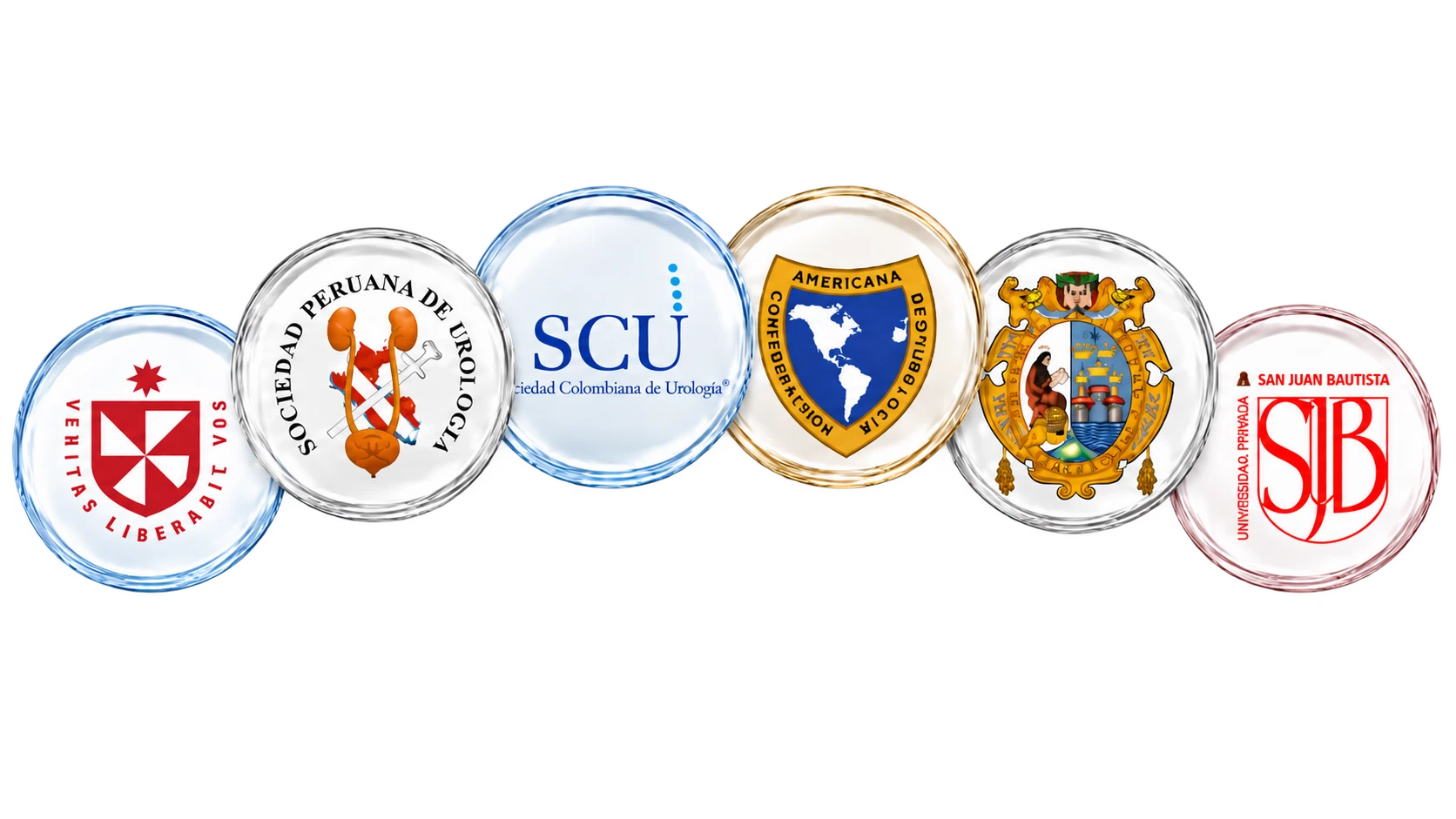 Universidad Científica del Sur, Universidad San Juan Bautista, Sociedad Peruana de Urología, Sociedad Colombiana de Urología y Confederación Americana de Urología